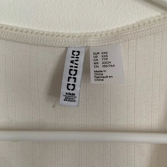 H&M Cream Ribbed Scoop Neck Tank Top - Picture 2 of 3